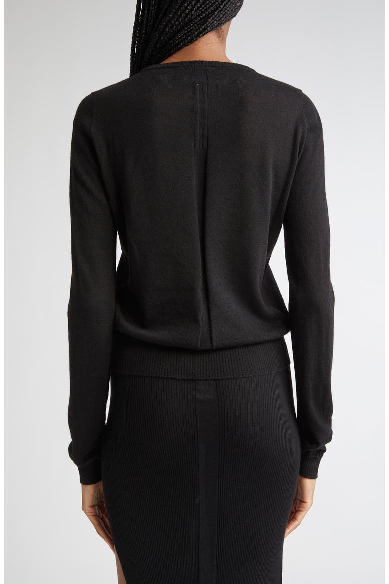 Biker Level Virgin Wool Crewneck Sweater, Alternate, color, BLACK