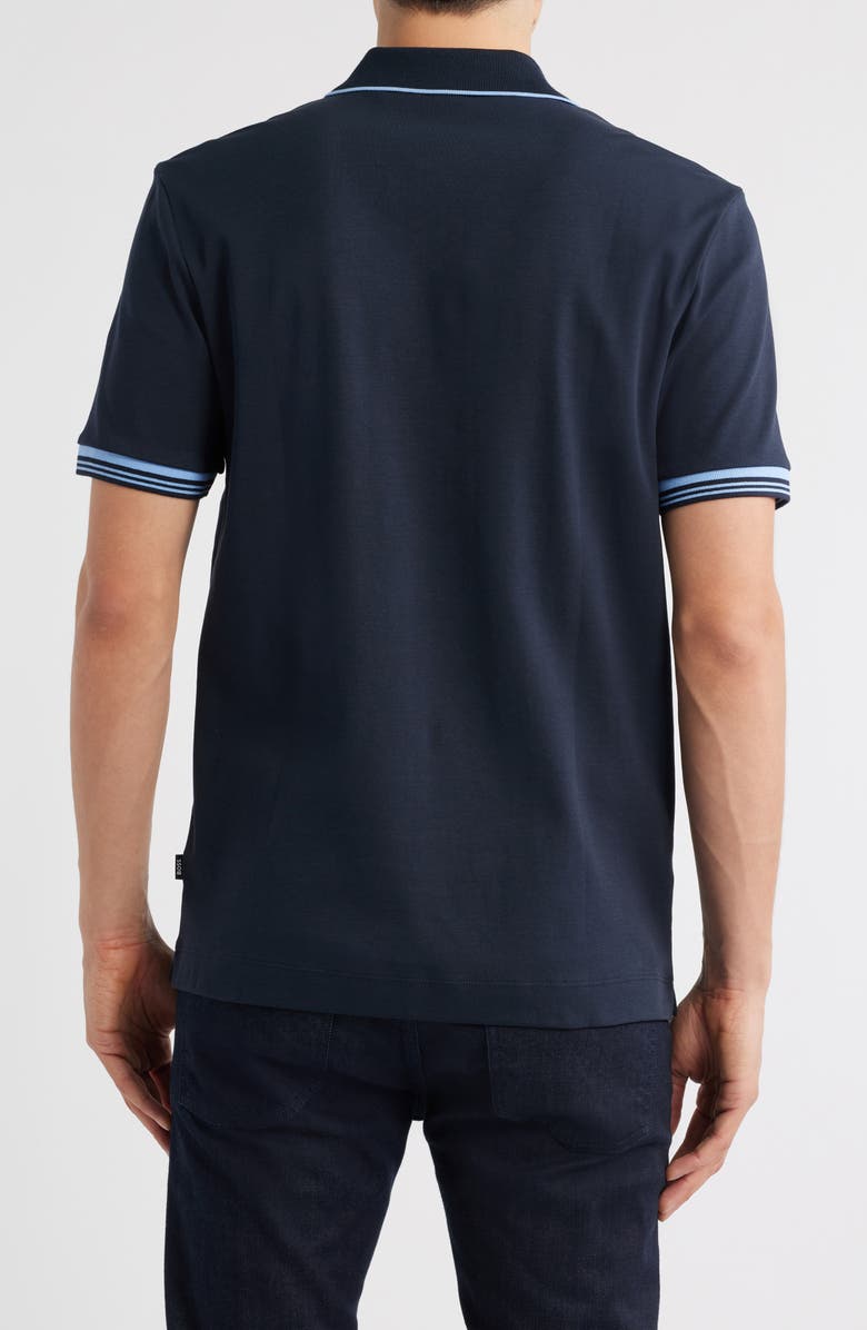 BOSS Parlay Tipped Cotton Polo, Alternate, color, Dark Blue