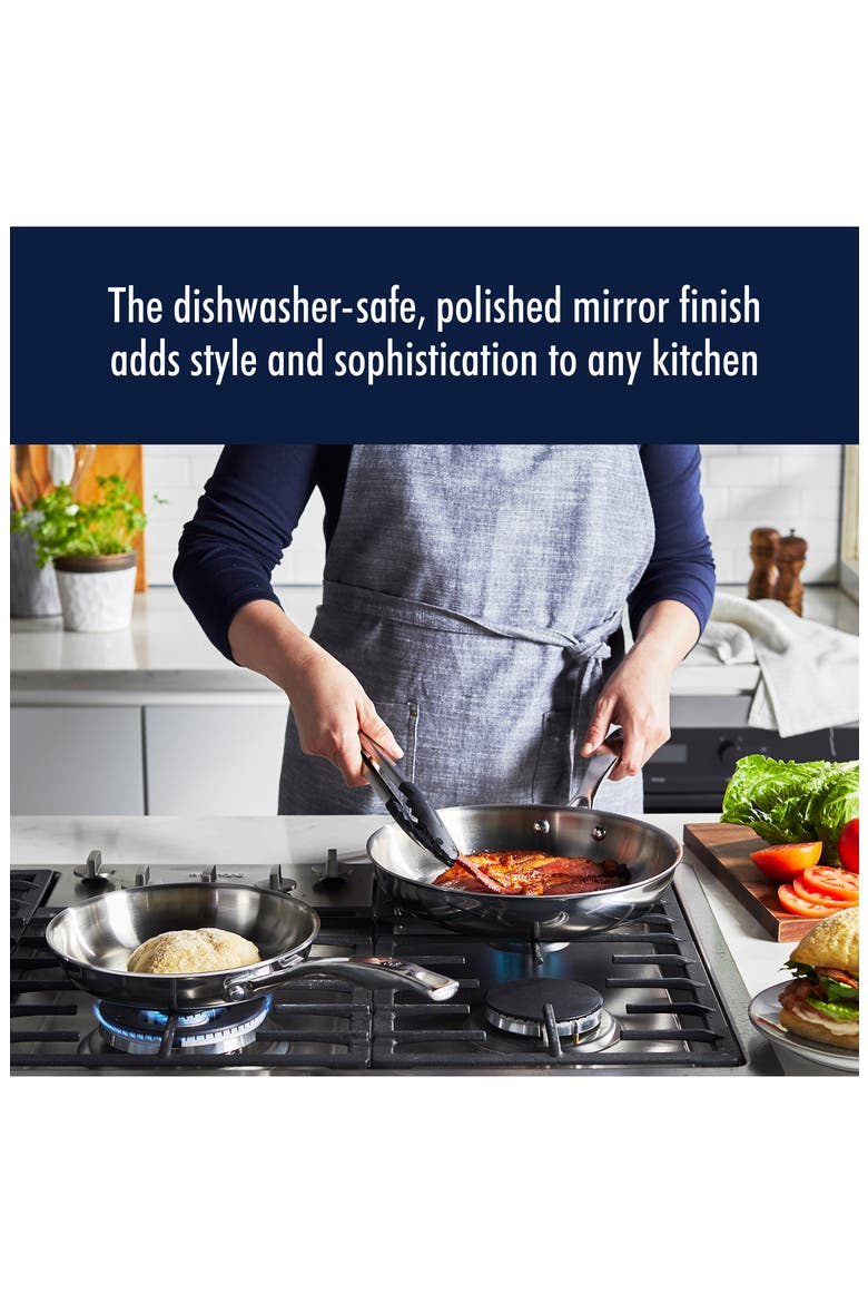 Clad H3 Two-Piece Stainless Steel Frying Pan Set, Alternate, color, SILVER