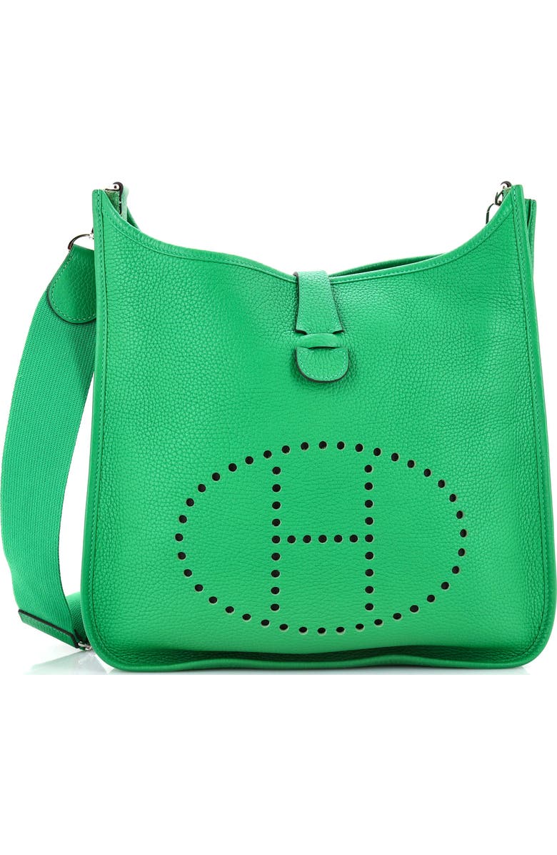 Pre-Owned Hermes Evelyne Bag Gen III Clemence GM, Main, color, Green