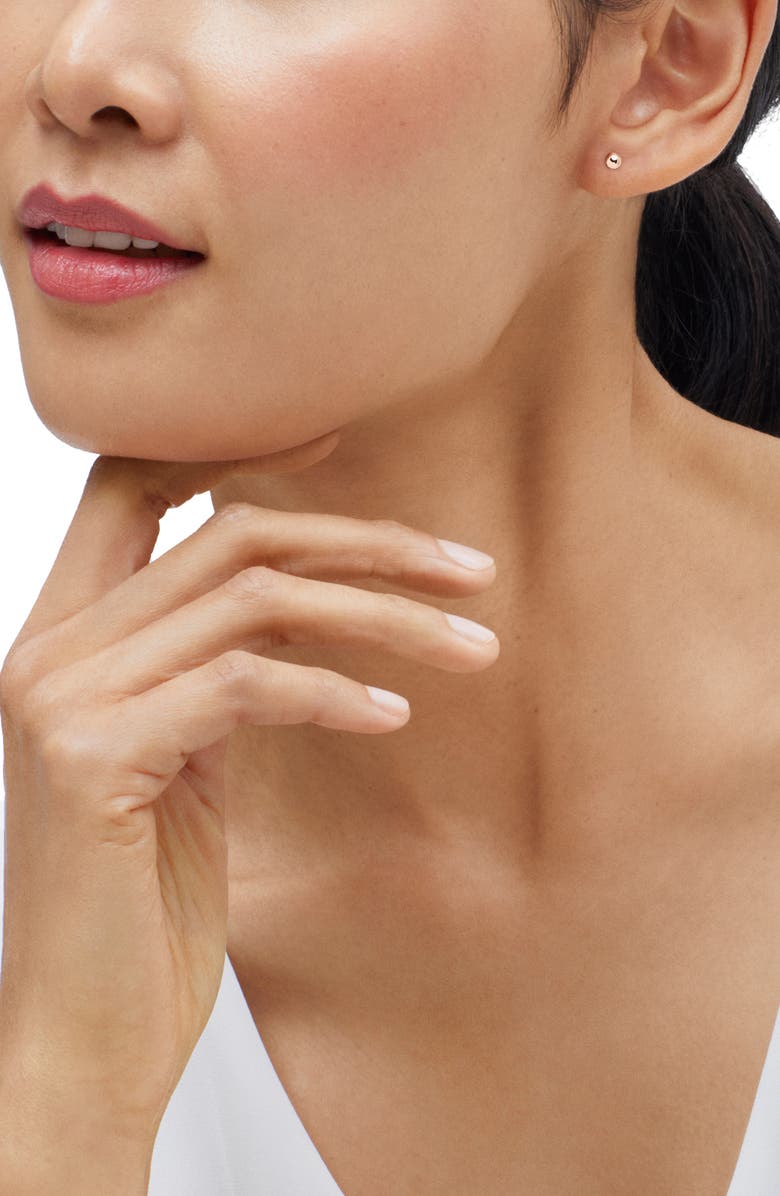 Frankie & Zoe 4mm Half Ball Stud Earrings, Alternate, color, Pink