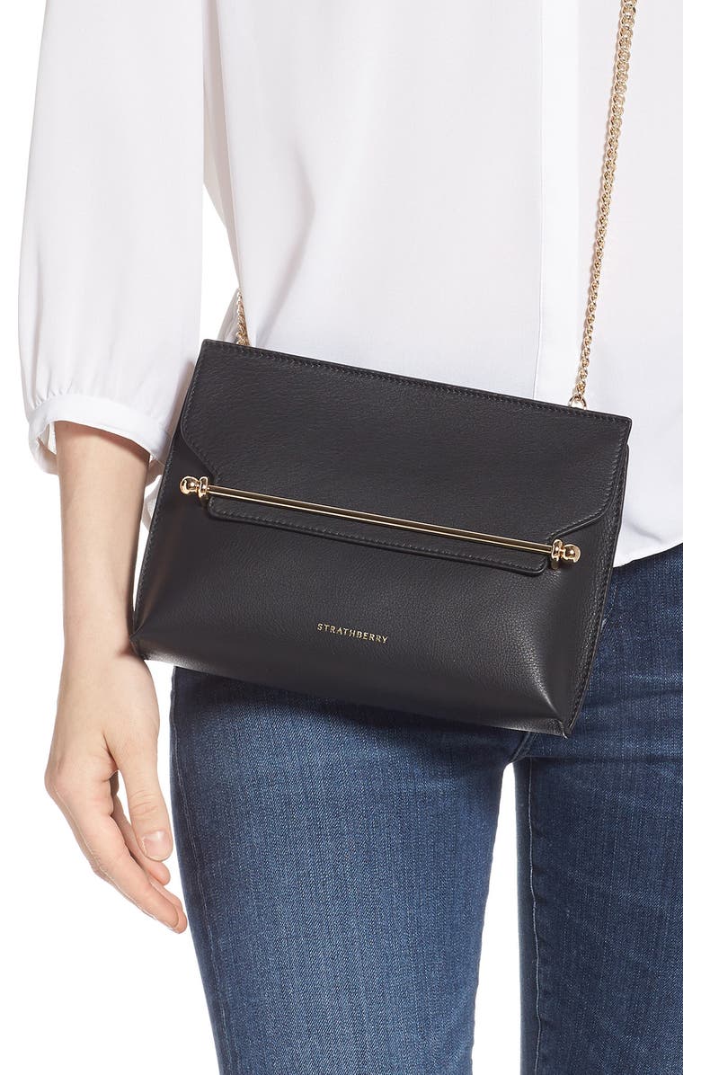 Strathberry East/West Stylist Calfskin Leather Clutch, Alternate, color,