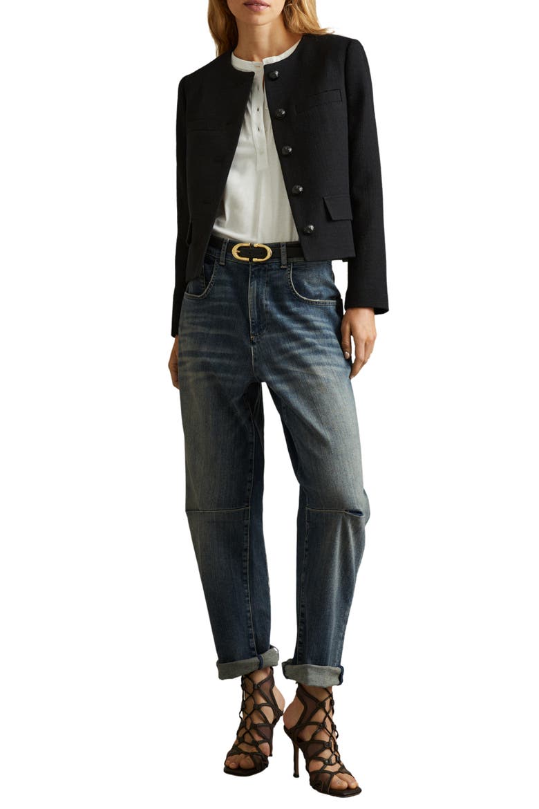 Nola Textured Wool Jacket, Alternate, color, BLACK