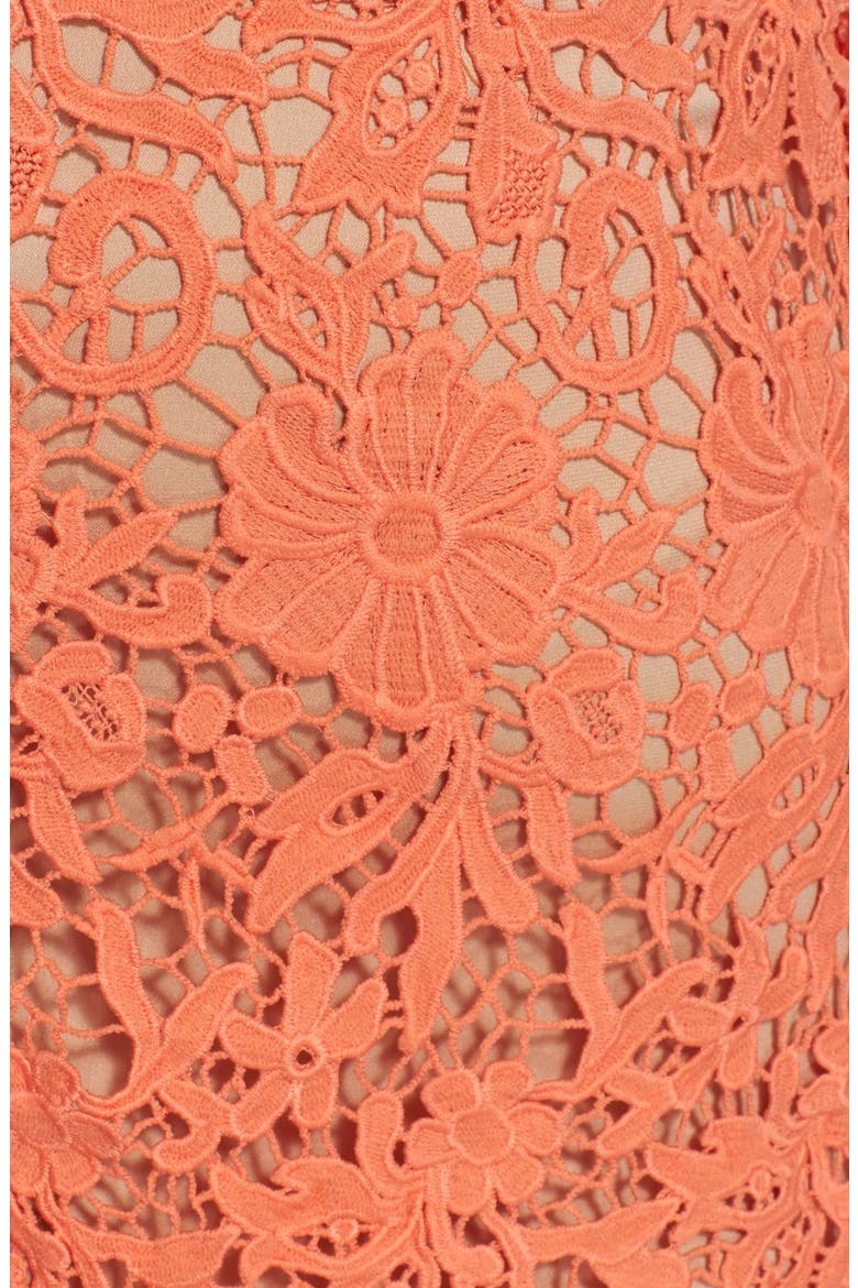 'Farrel' Lace Pencil Skirt, Alternate, color, CORAL/ NUDE