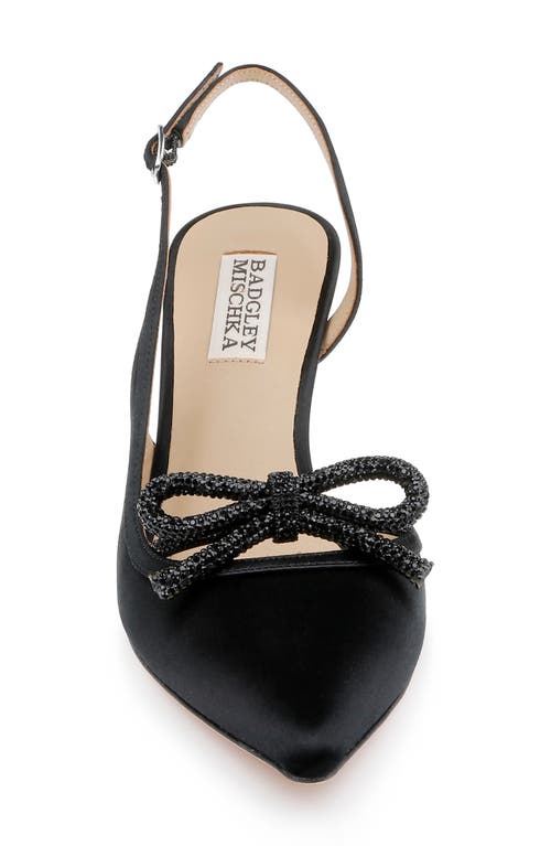 Badgley Mischka Bridal Georgie Slingback Half D'orsay Pointed Toe Pump In Black