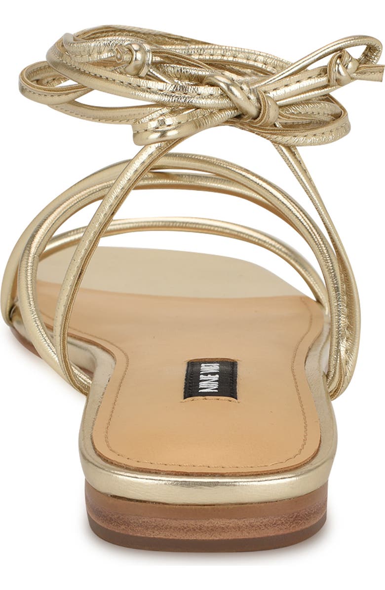 Nine West Mikila Ankle Wrap Sandal, Alternate, color, Gold