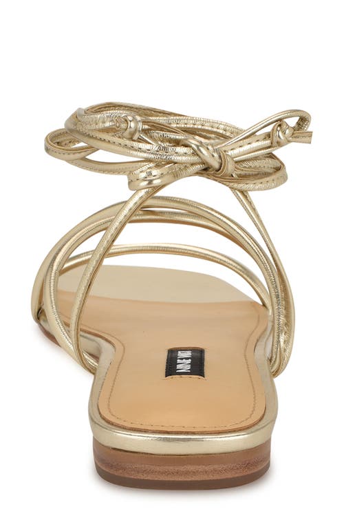Nine West Mikila Ankle Wrap Sandal In Gold