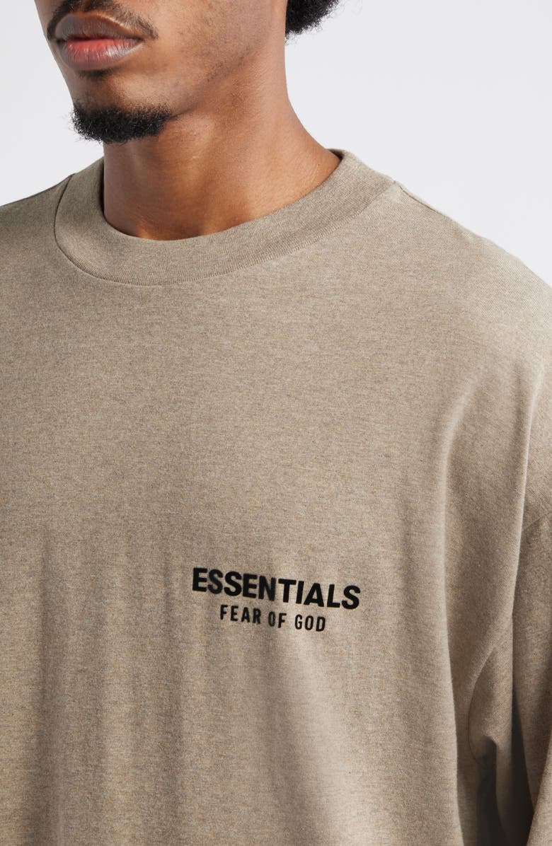 Fear of God Essentials Classic Fit Long Sleeve Logo Graphic T-Shirt, Alternate, color, Homestead Heather