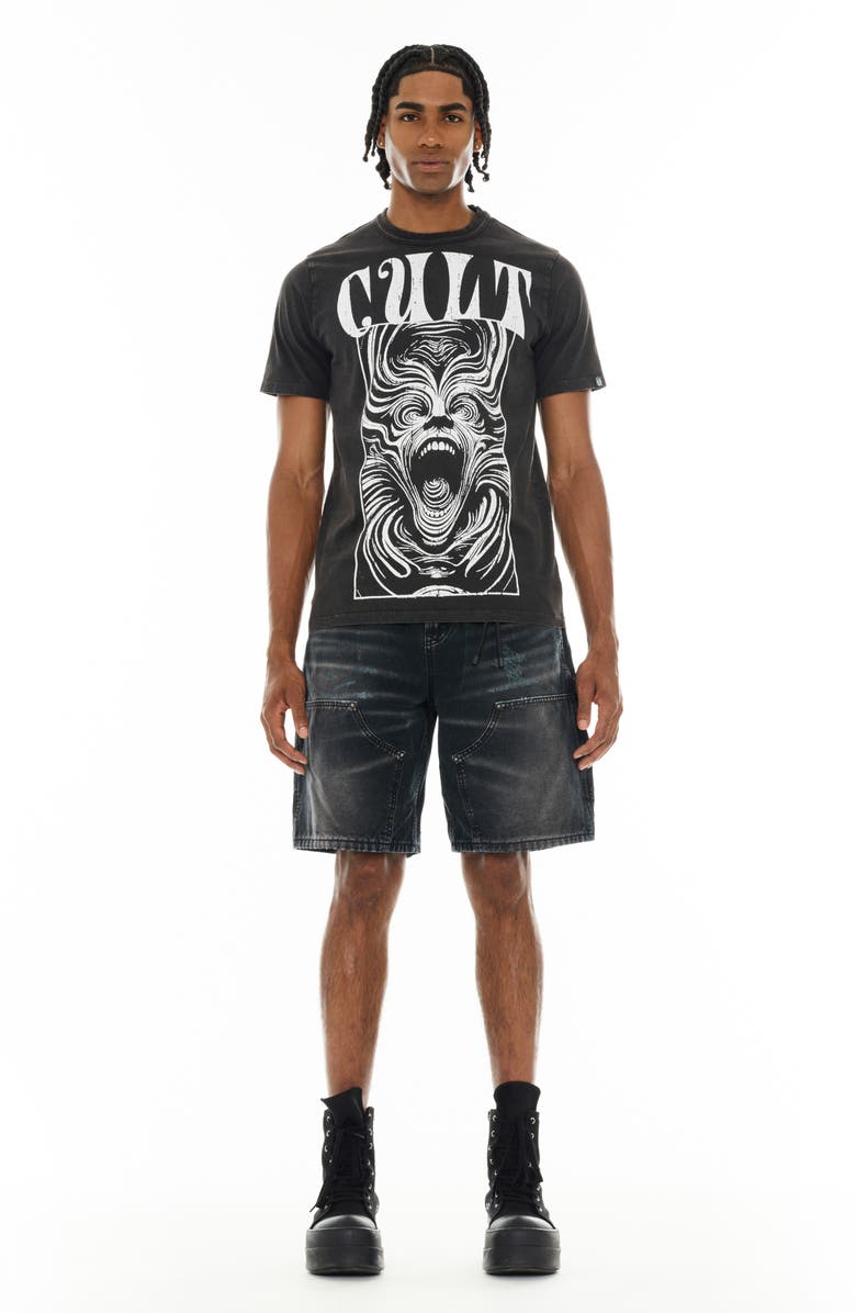 Cult of Individuality Grunge Carpenter Denim Shorts, Alternate, color,
