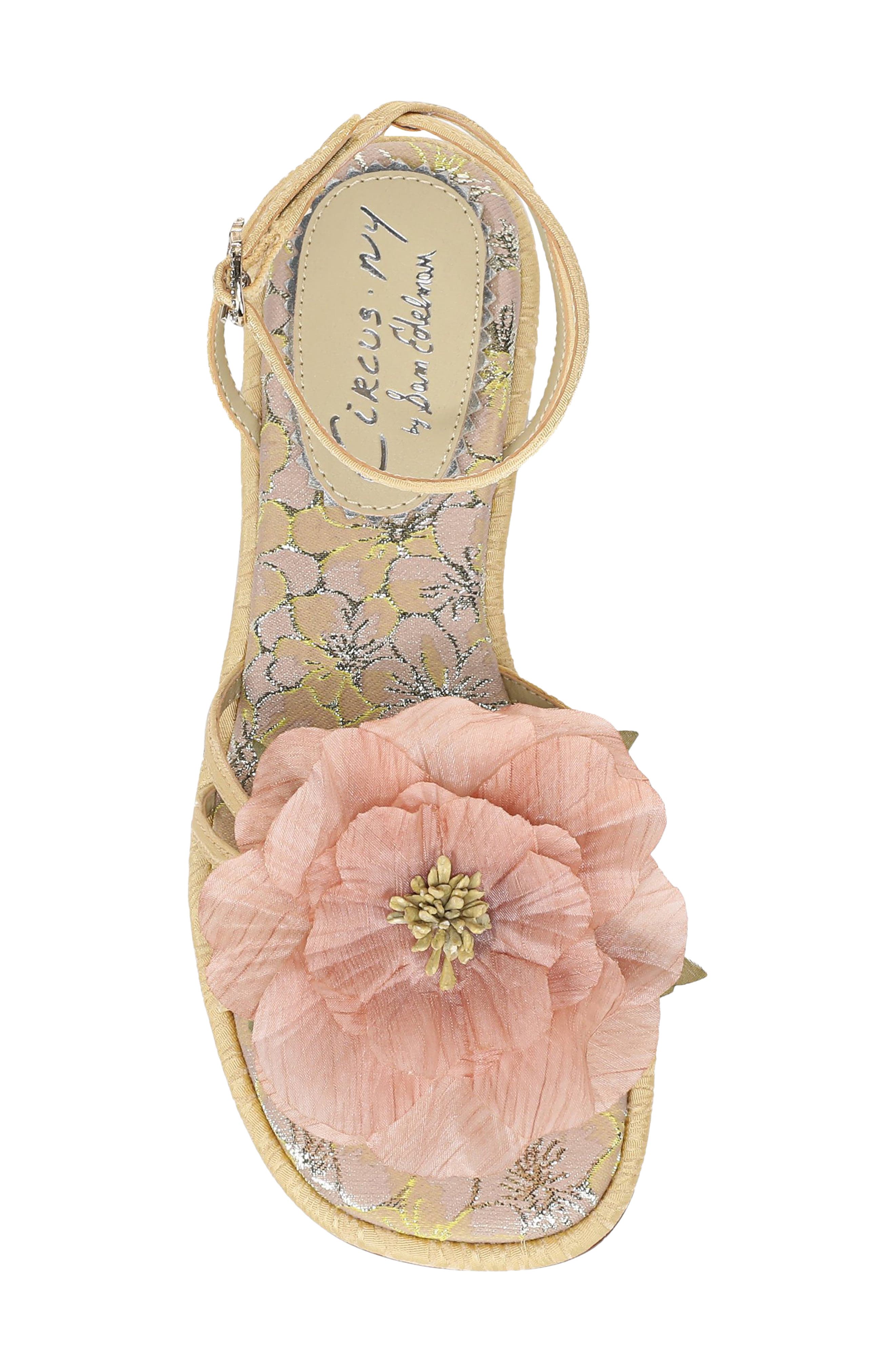 Circus NY by Sam Edelman Olana Flower Sandal, Alternate, color, Dusty Yellow/ Ballet Blush