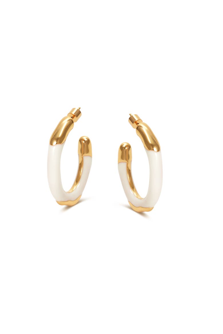 Time Ripples Earrings, Main, color, White & Gold
