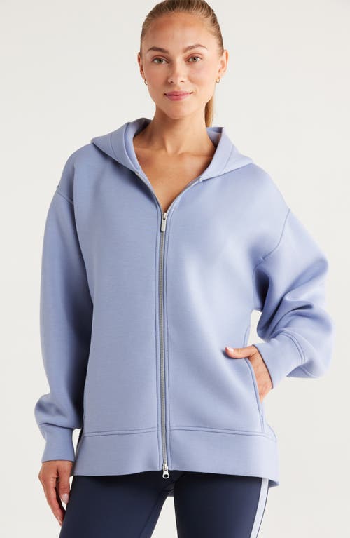 Zella Front Zip High-low Hoodie In Blue