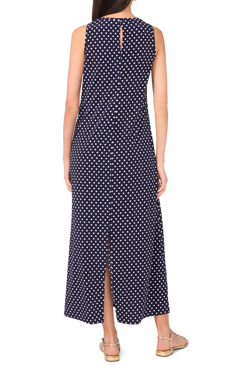 Vince Camuto Polka Dot Keyhole Back Maxi Dress, Alternate, color, Classic Navy