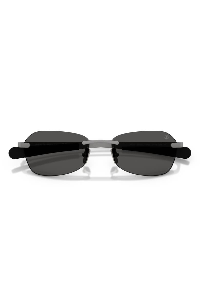 Moncler Orris 55mm Irregular Sunglasses, Alternate, color, Matte Frozen / Solid Grey
