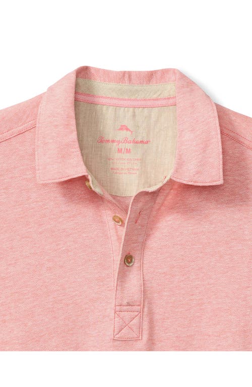 Tommy Bahama Laurito Beach Cotton & Linen Polo In Dubarry Coral Heather