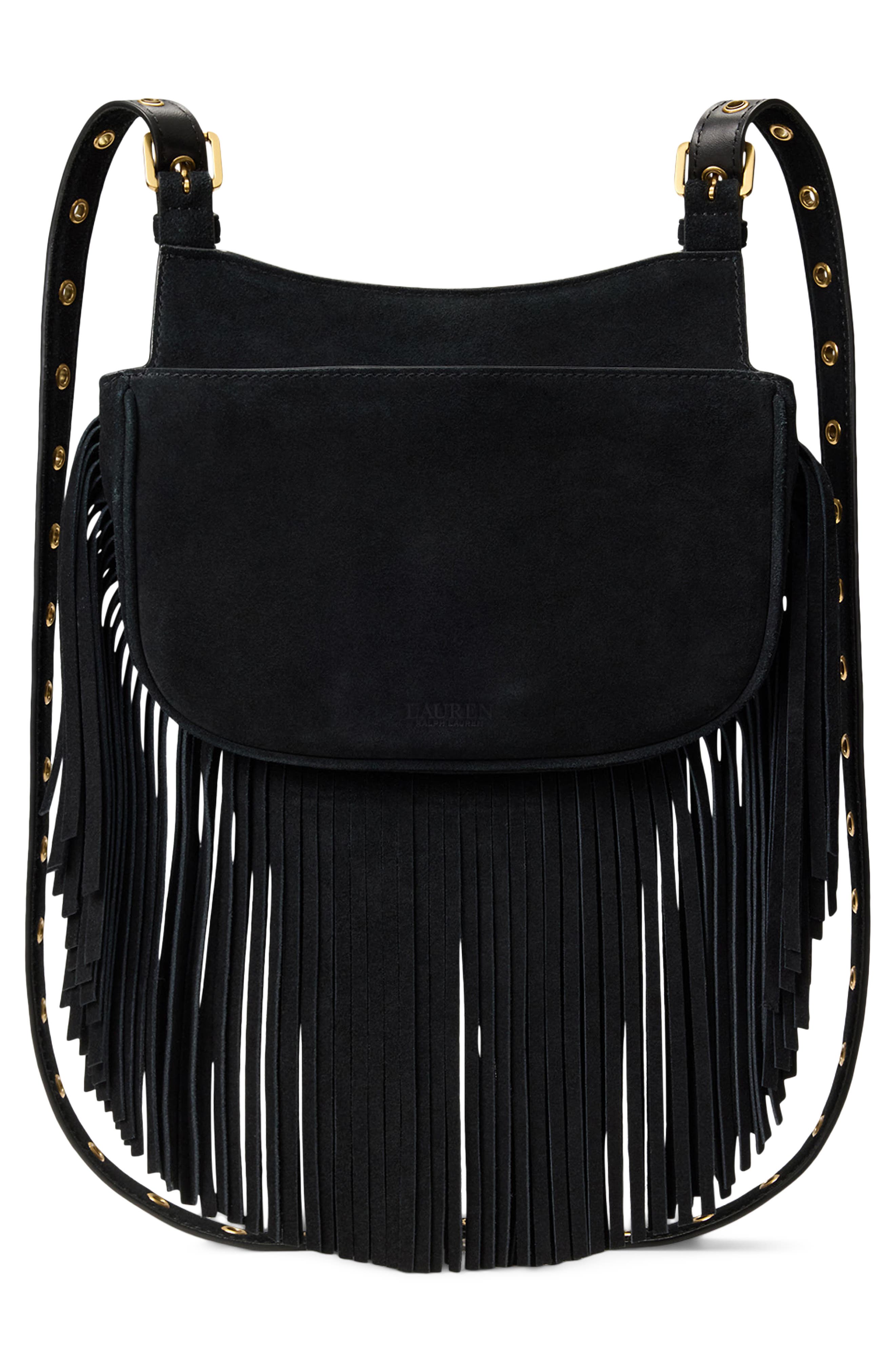 Fringe Marcy Crossbody Bag, Alternate, color, BLACK