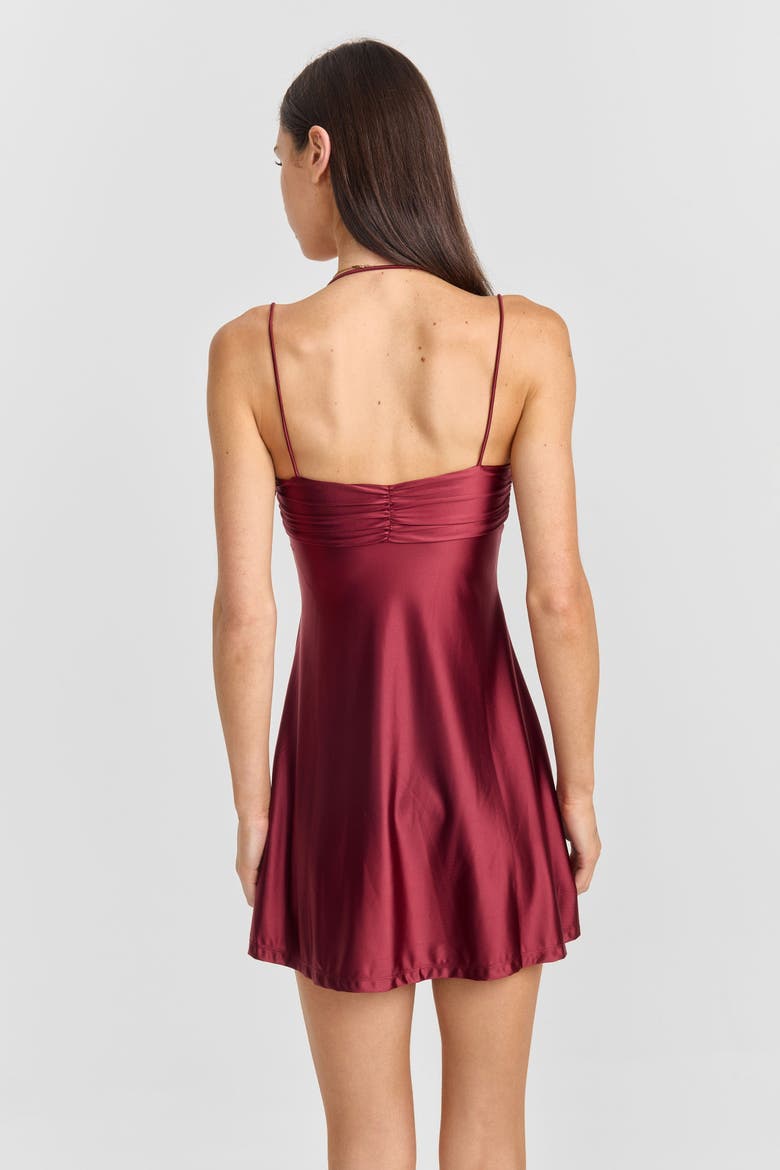Georgette Mini Dress, Alternate, color, Red