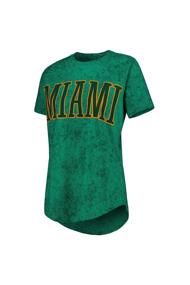 Women's Pressbox Green Miami Hurricanes Southlawn Sun-Washed T-Shirt, Alternate, color, Green