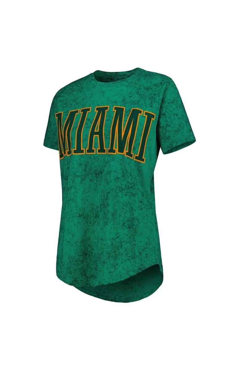 PRESSBOX Women's Pressbox Green Miami Hurricanes Southlawn Sun-Washed T-Shirt, Alternate, color, 