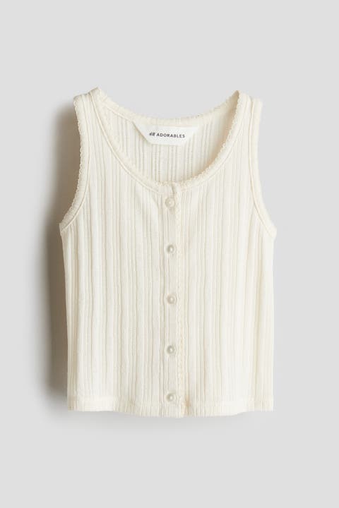 Pointelle Jersey Vest Top