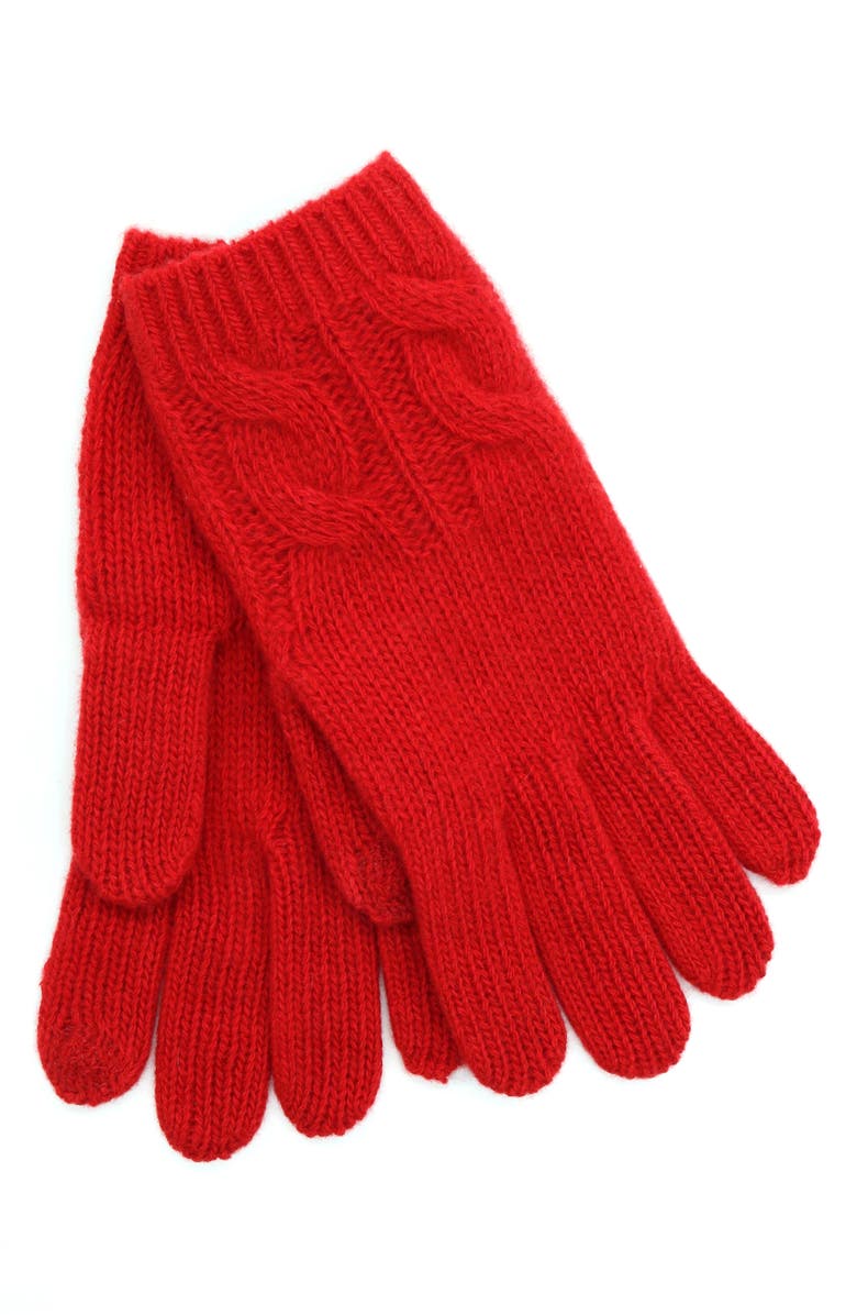 Portolano Cashmere Gloves, Main, color, Rosso Cilegia