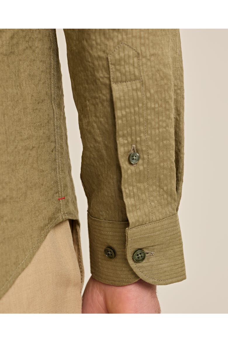 Giles Pleated Tailored-Fit Shirt, Alternate, color, Agave Green
