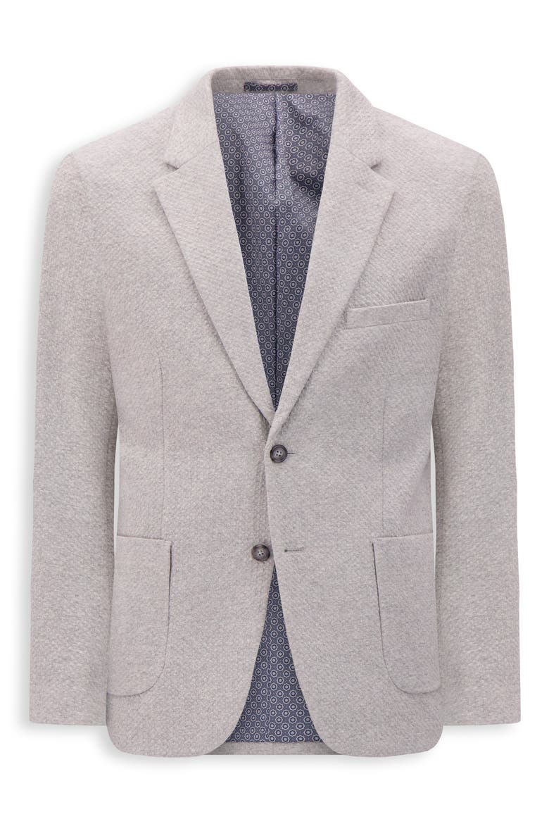 Modern Fit Textured Knit Cotton Blend Sport Coat, Alternate, color, LIGHT GREY