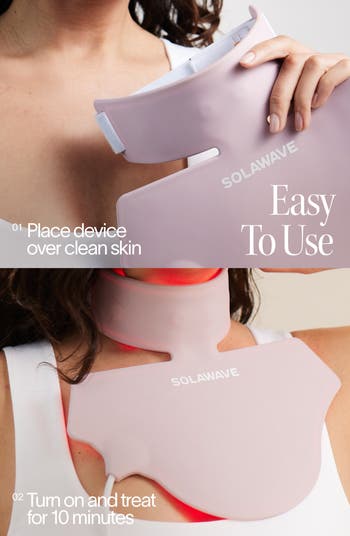 SolaWave Neck & Chest Rejuvenating Red Light Therapy Mask | Nordstrom