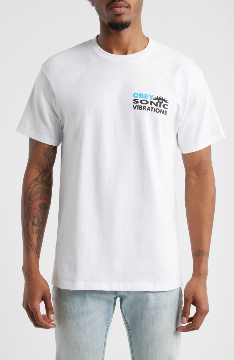 Obey Sonic Vibrations Cotton Graphic T-Shirt, Main, color, 