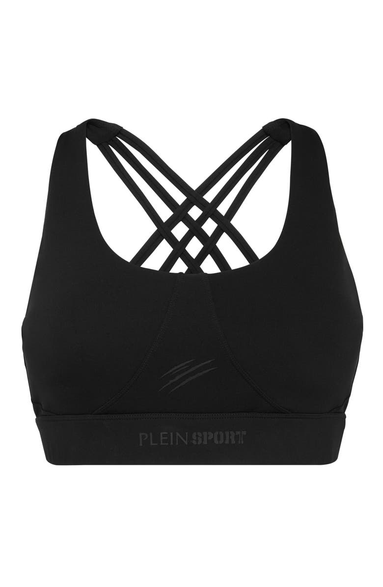 PLEIN SPORT Tank Top Bra, Main, color, Black