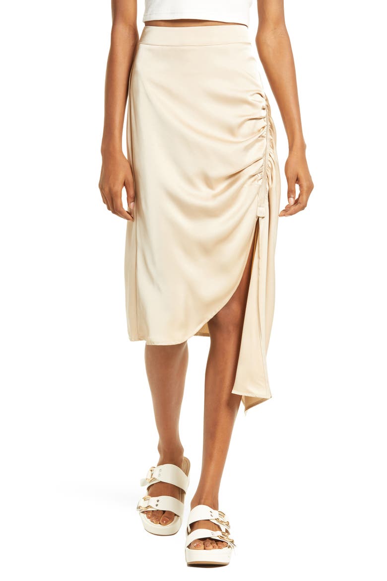 Front Slit Knee Length Skirt, Main, color, OYSTER