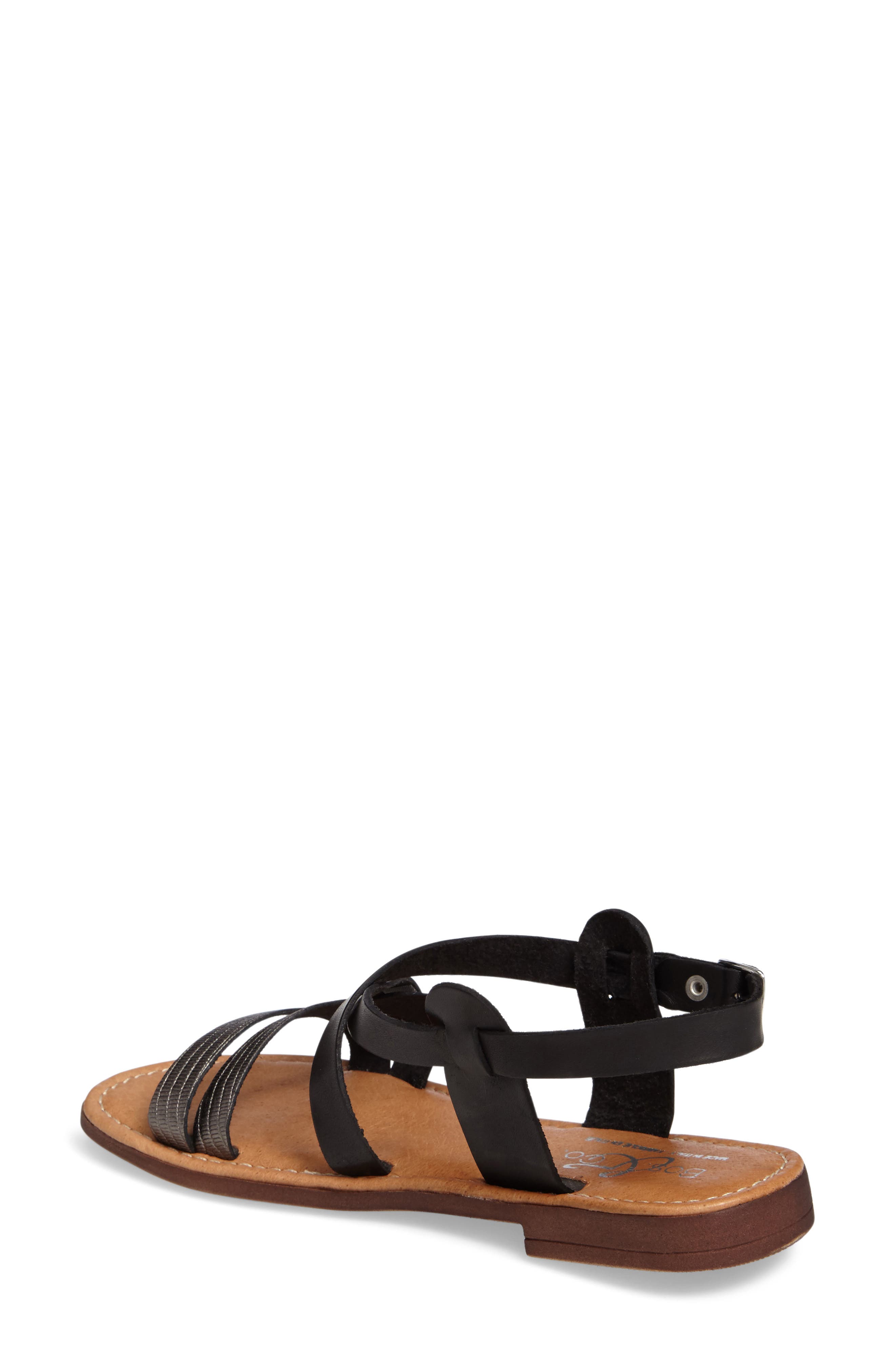 Ionna Sandal, Alternate, color, BLACK/ PEWTER LEATHER