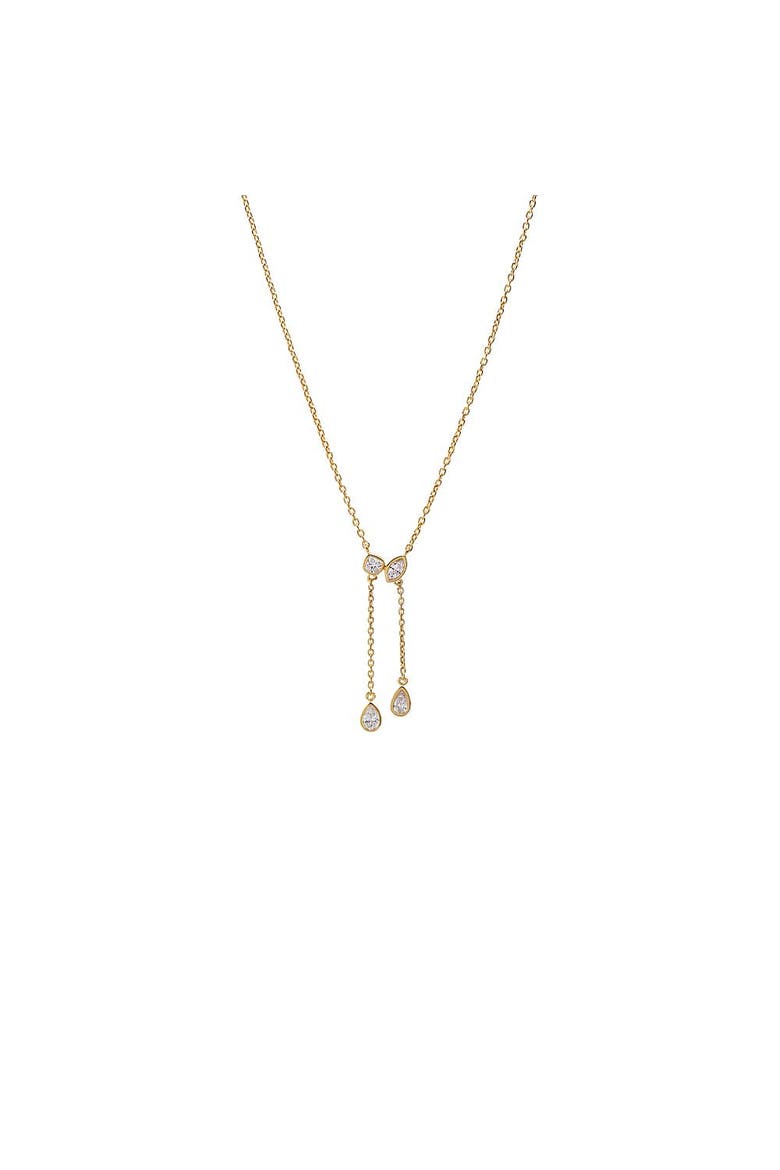 Lab Grown Diamond Multi Shape Bezel Drop Chain Lariat, Main, color, Gold