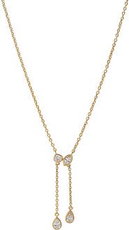 BY ADINA EDEN Lab Grown Diamond Multi Shape Bezel Drop Chain Lariat