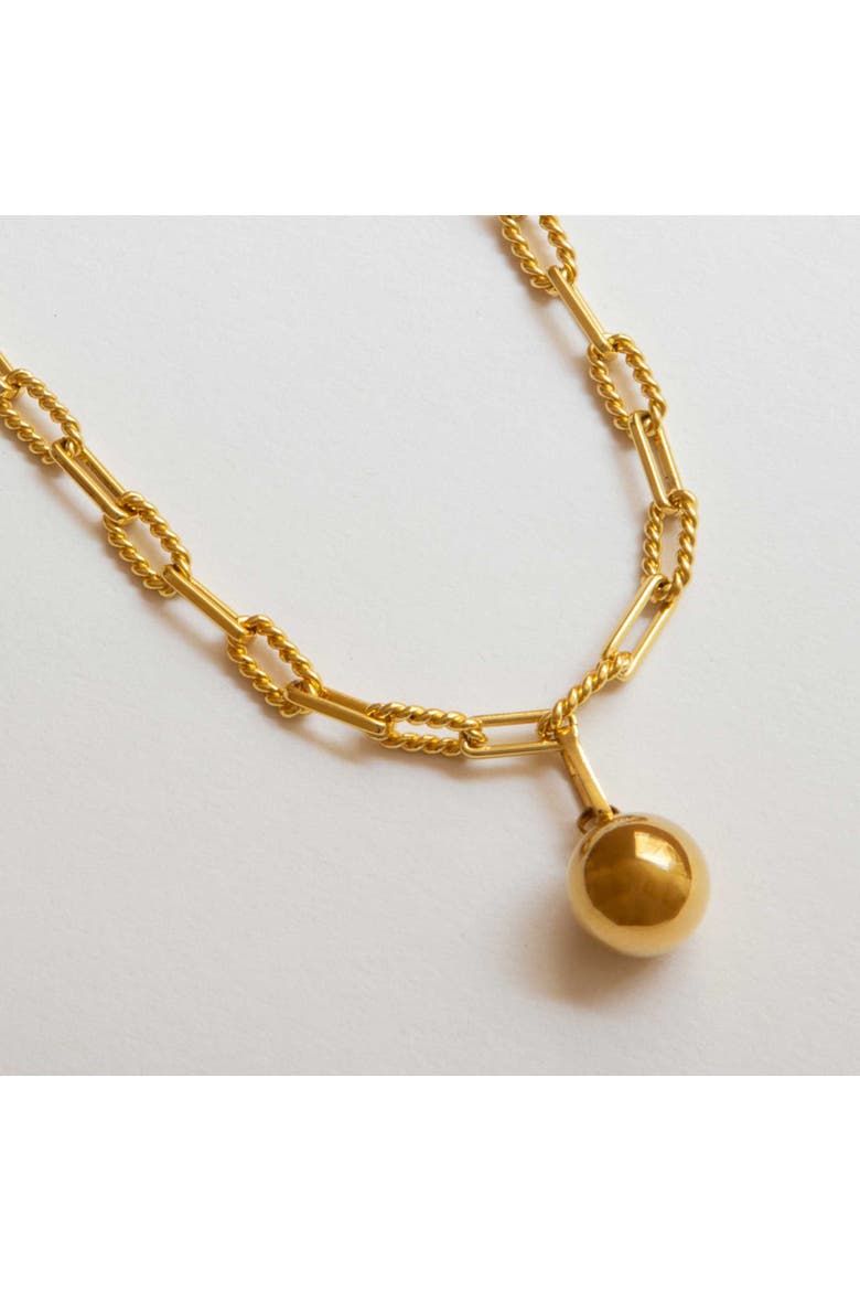 Gold Ball Pendant Necklace, Alternate, color, Gold