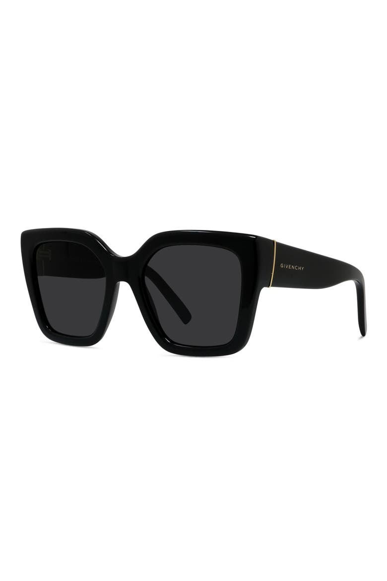 Bold 53mm Square Sunglasses, Alternate, color, SHINY BLACK / SMOKE