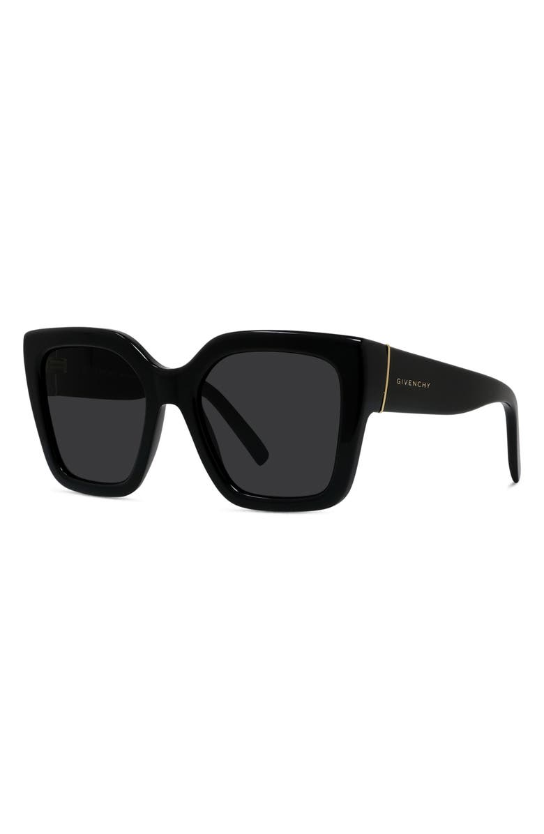 Givenchy Bold 53mm Square Sunglasses, Alternate, color, Shiny Black / Smoke