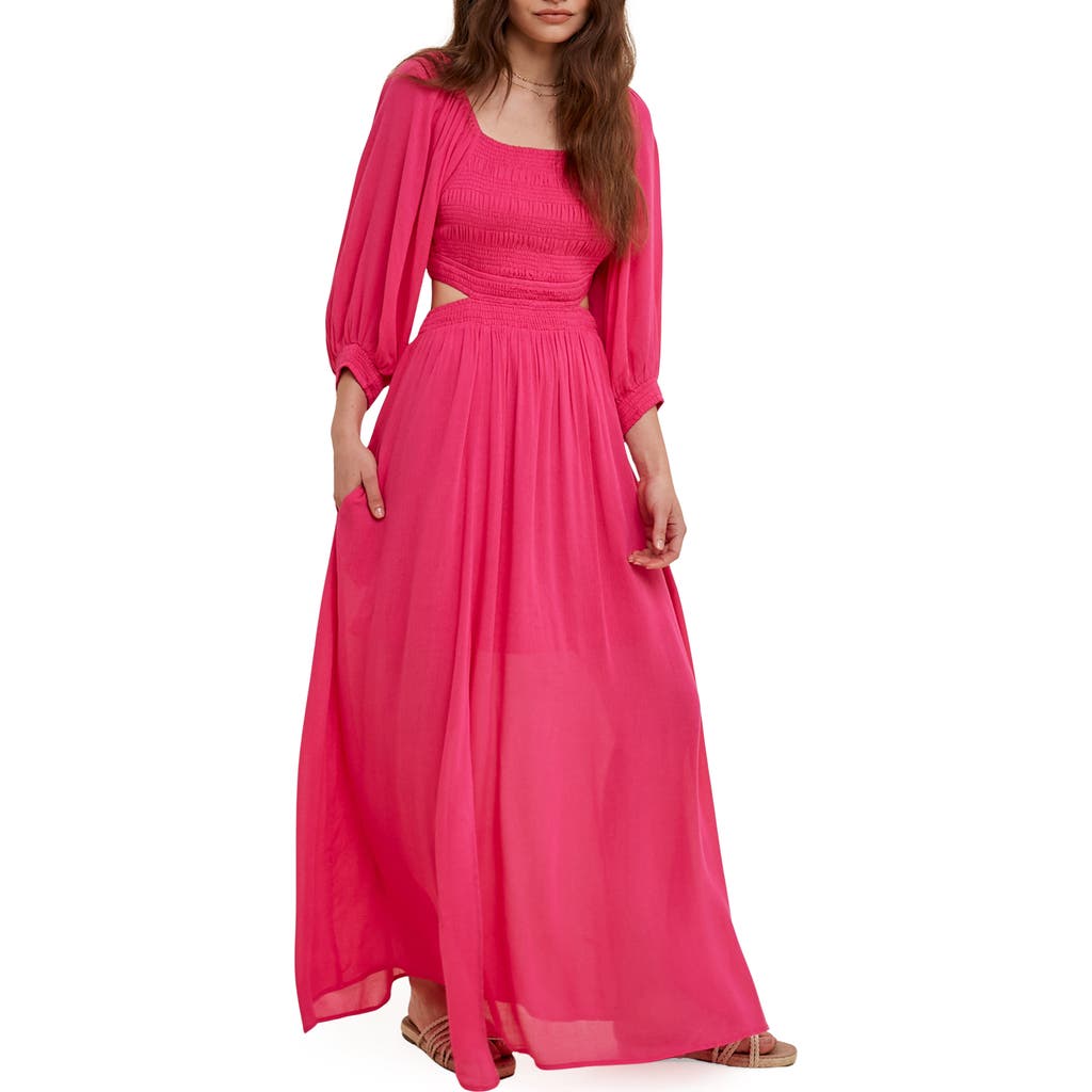 WISHLIST WISHLIST BALLOON SLEEVE CUTOUT MAXI DRESS