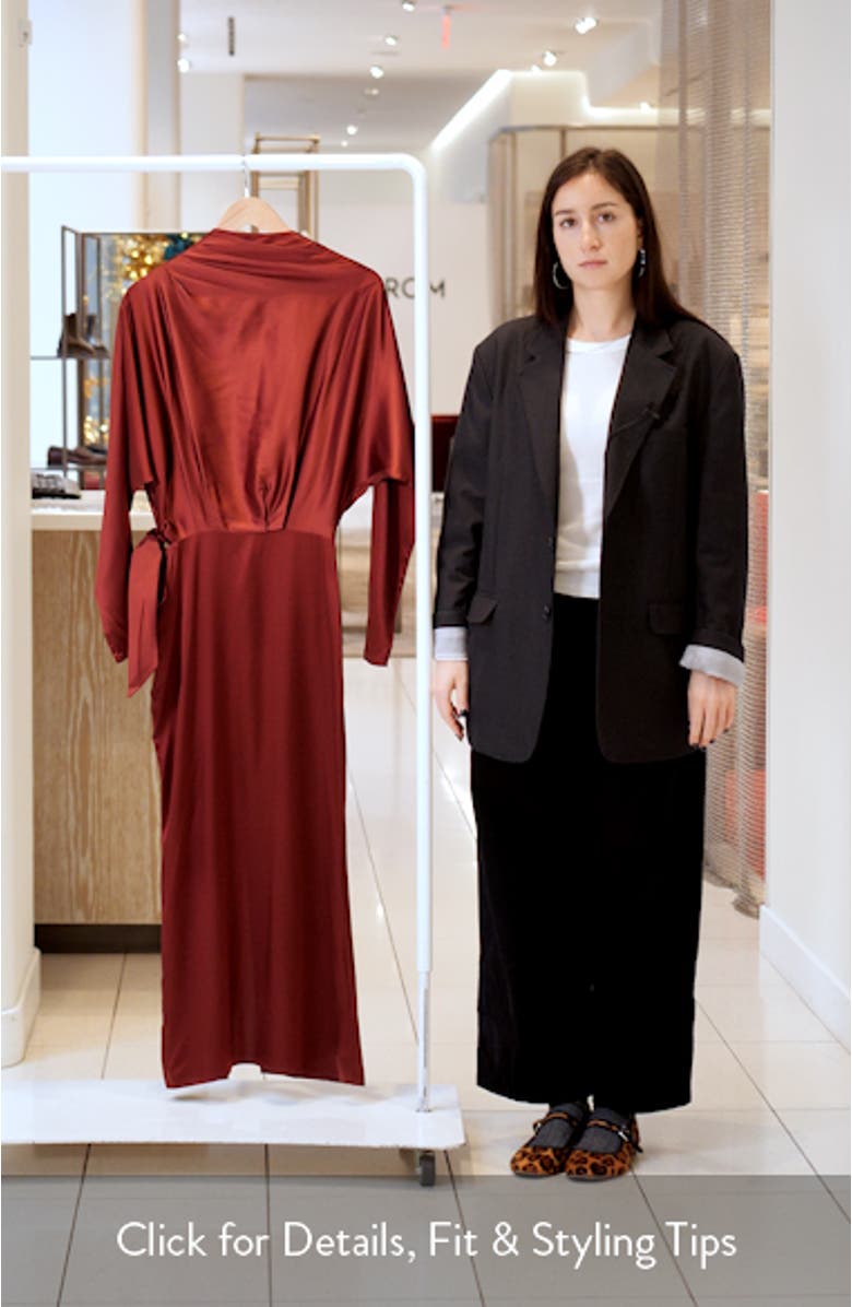 Phoebe Long Sleeve Stretch Silk Dress, sales video thumbnail