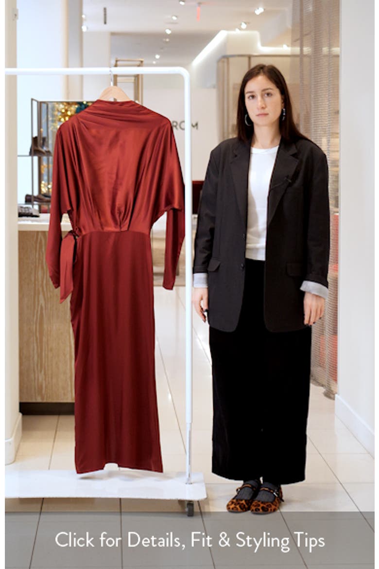 Phoebe Long Sleeve Stretch Silk Dress video
