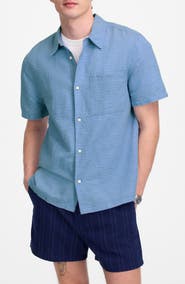 Madewell Short Sleeve Linen & Cotton Button-Up Shirt
