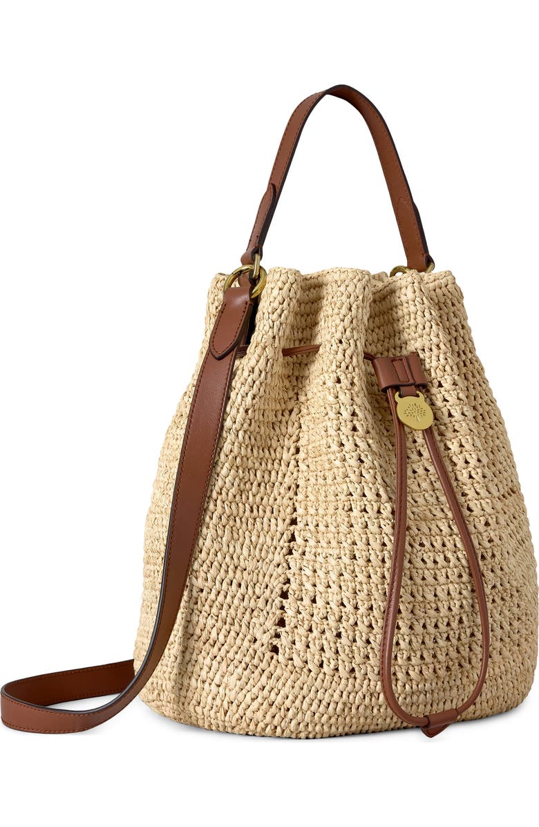 Mulberry Crochet Raffia Bucket Bag, Alternate, color, Natural