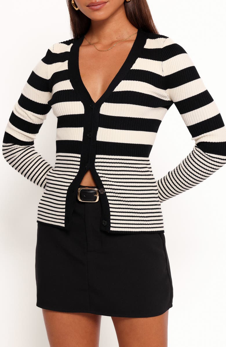 Petal & Pup Sorella Mixed Stripe Cardigan, Main, color, 