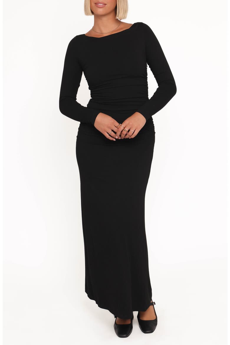 Warren Long Sleeve Maxi Dress, Main, color, BLACK