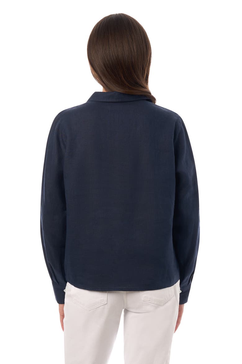 Long Sleeve Linen Shirt, Alternate, color, Marine