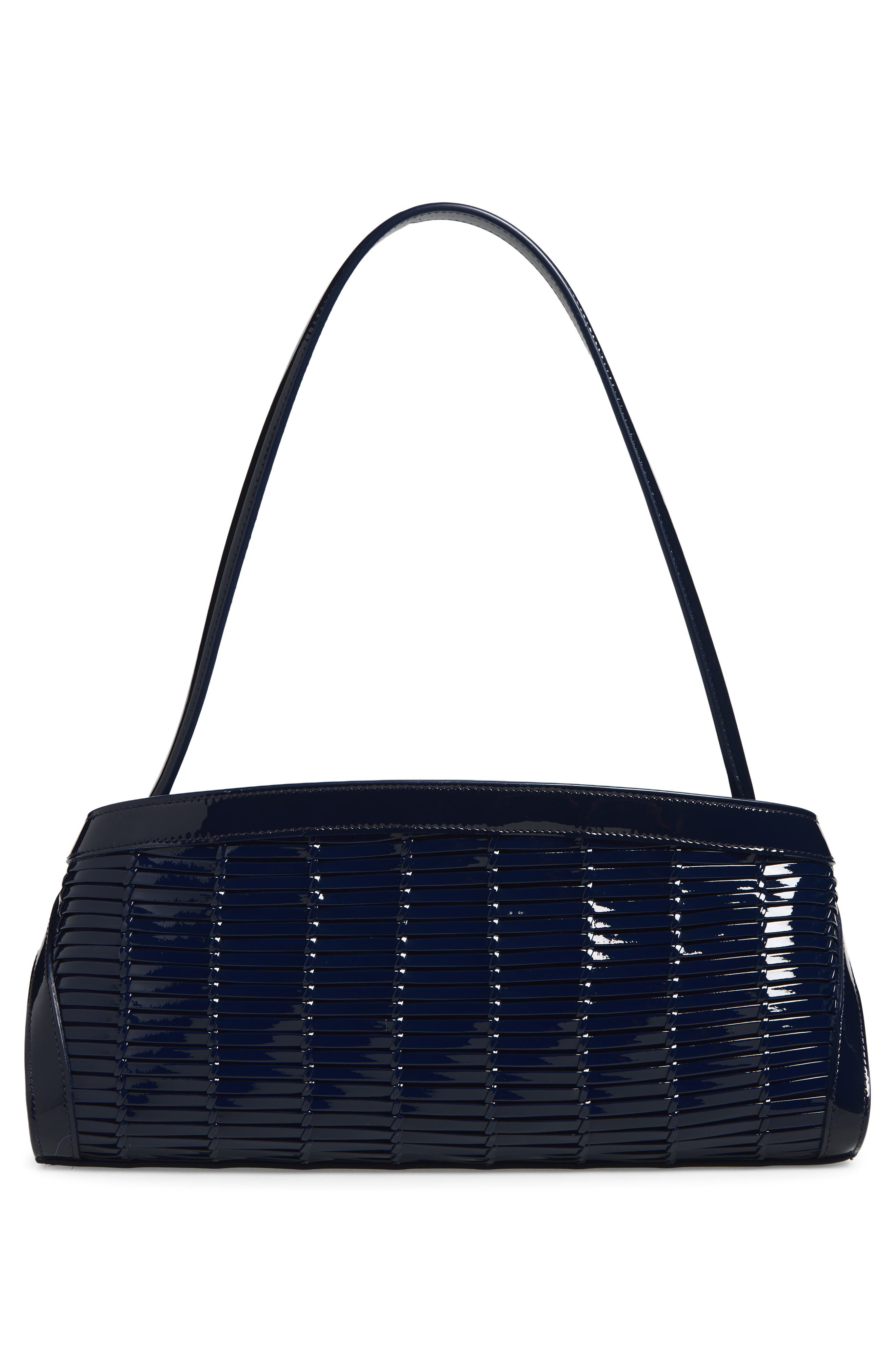 Hug Leather East West Shoulder Bag, Alternate, color, NEW NAVY