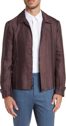 John Varvatos Slim Fit Linen Blend Zip Jacket | Nordstrom