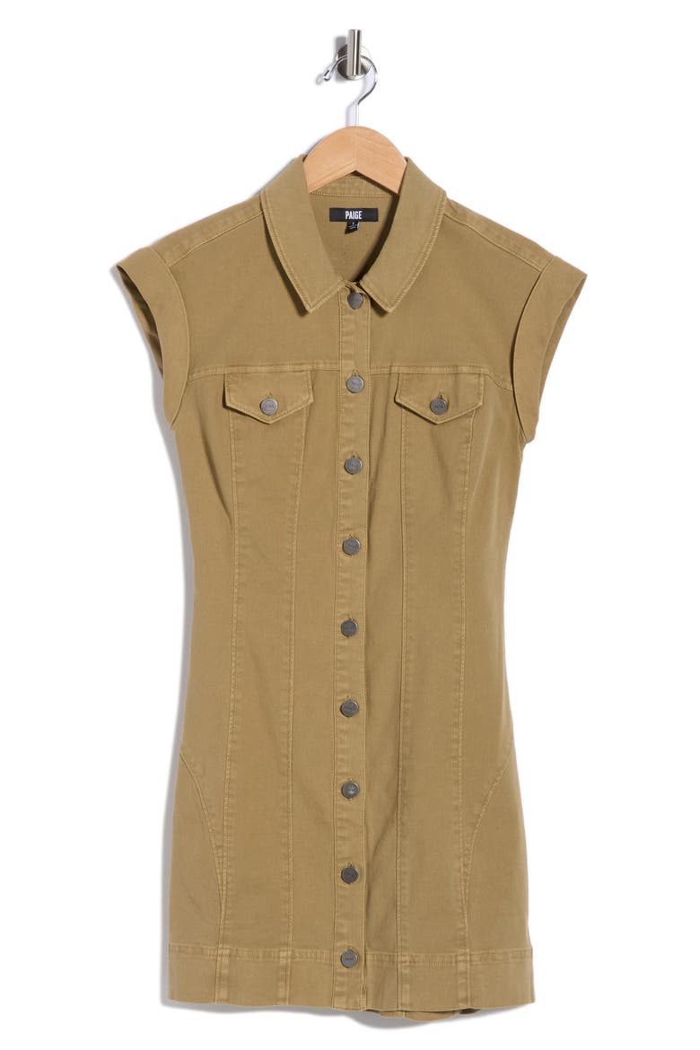Dekalb Cap Sleeve Denim Minidress, Alternate, color, VINTAGE DUSTY FERN
