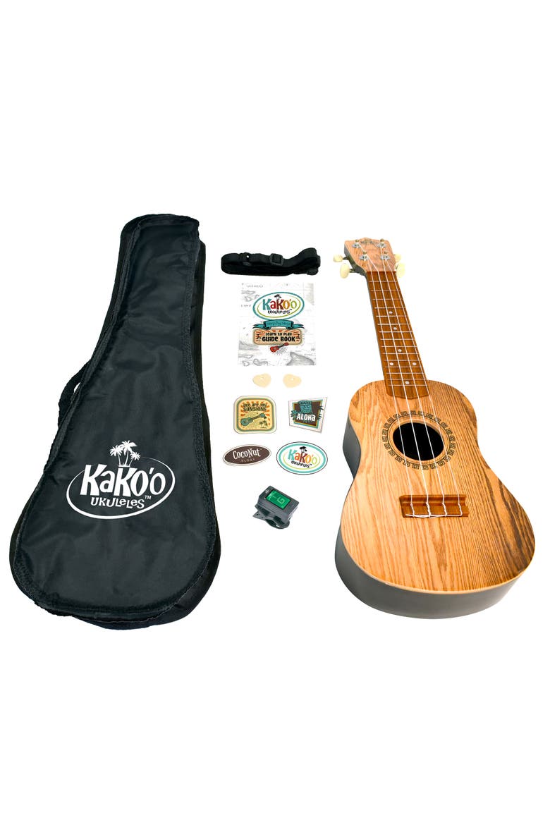 Kako'O 21" Professional Wooden Ukulele Set Sandalwood, Main, color, Multicolored