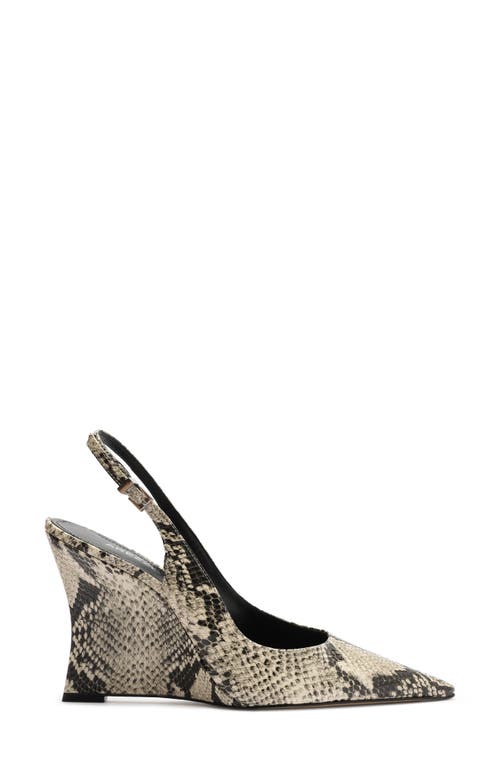 Arezzo Rowen Slingback Pointed Toe Wedge Pump In Animal Print